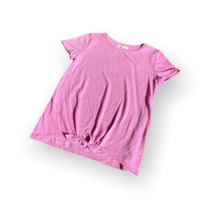 Copper Key Girls Top Size Medium 10 12 Heathered Pink Textured Knot Front Knit